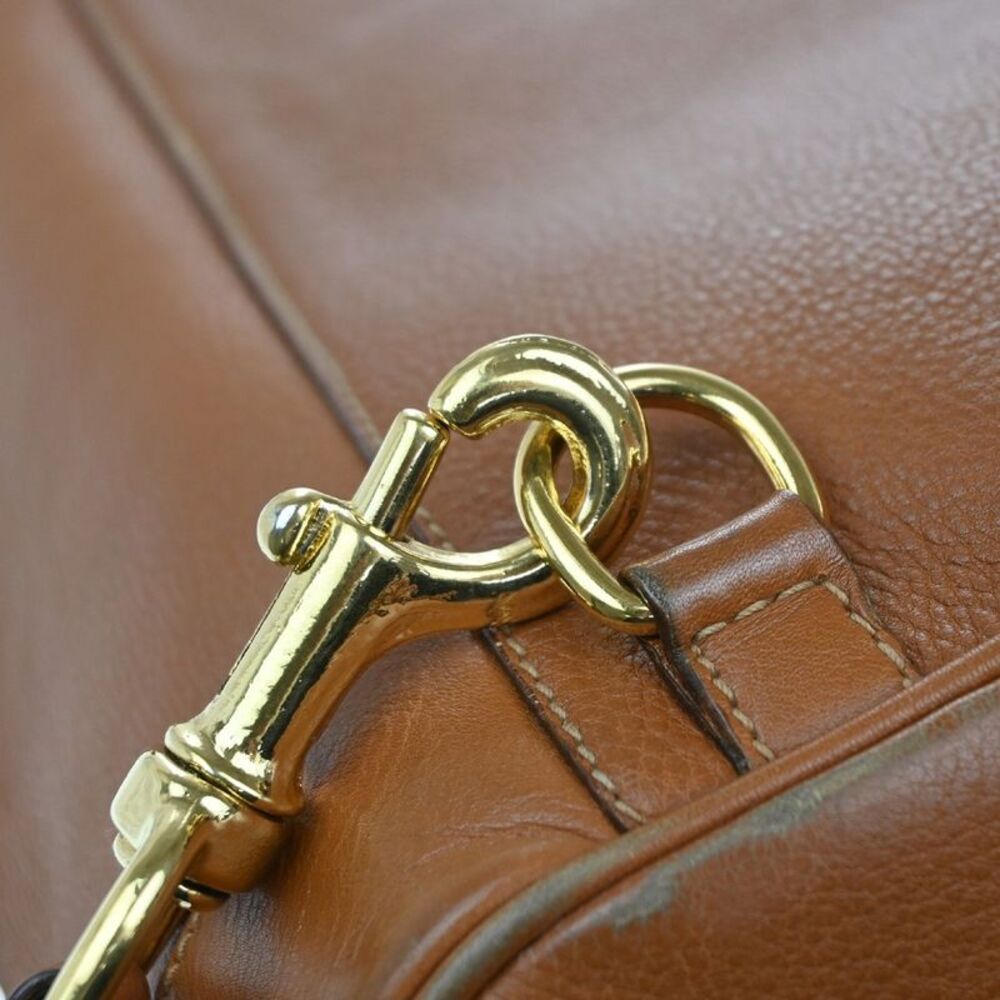 Gucci Vintage Bamboo Sling Backpack Leather Brown Leather Backpack Bag - Picture 10 of 16